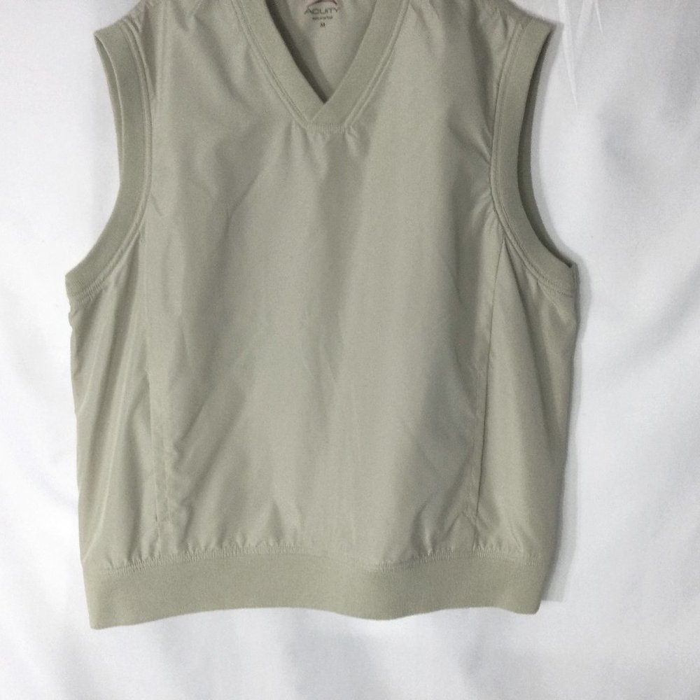 Acuity Vest Wind Proof Golf Men's Tan Color Pockets Siz M